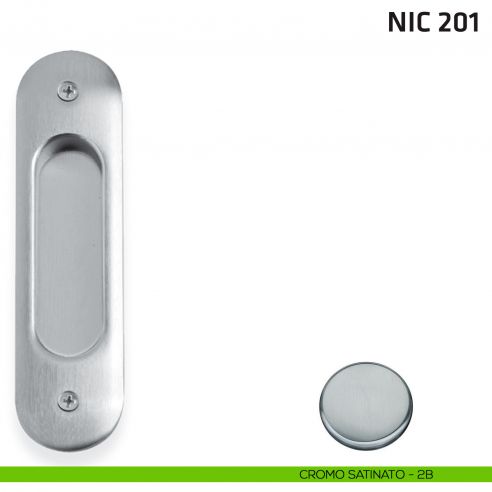 Maniglia incasso ovale cieca NIC 201 cromo satinato