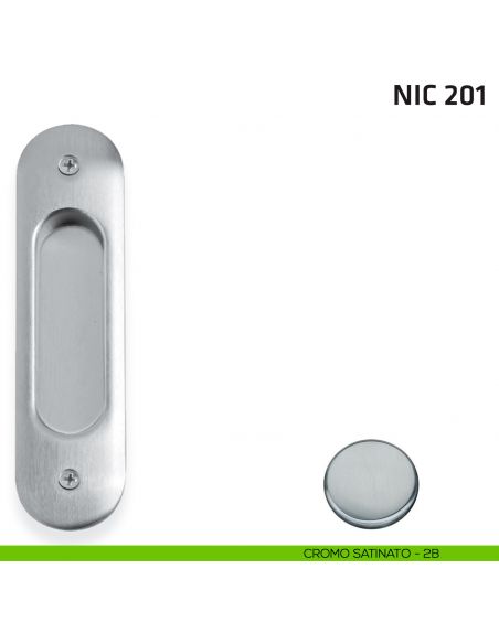 Maniglia incasso ovale cieca NIC 201 cromo satinato