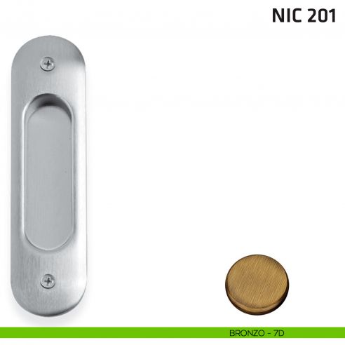 Maniglia incasso ovale cieca NIC 201 bronzo