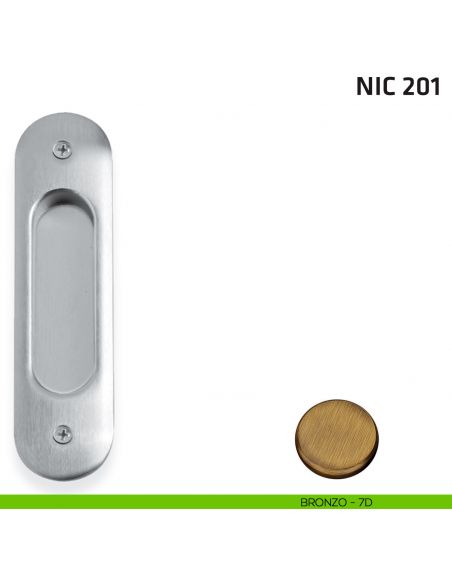 Maniglia incasso ovale cieca NIC 201 bronzo