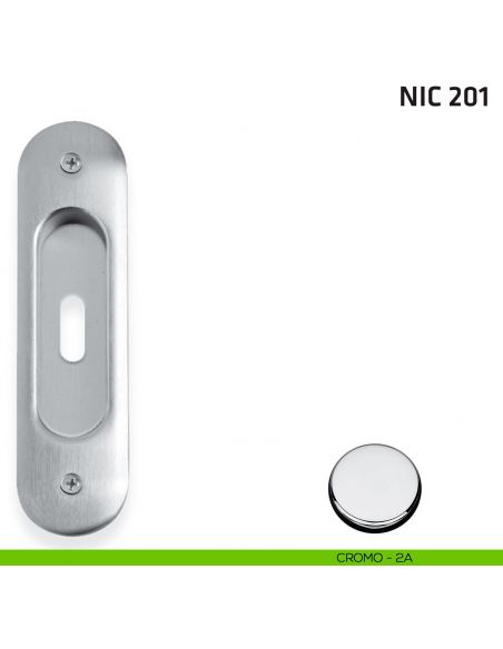 Maniglia incasso ovale foro chiave NIC 201 cromo lucido