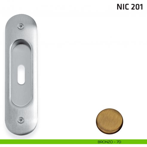 Maniglia incasso ovale foro chiave NIC 201 bronzo