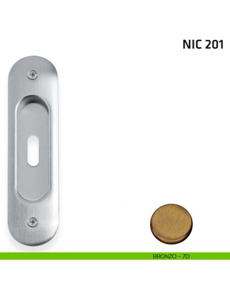 Maniglia incasso ovale foro chiave NIC 201 bronzo