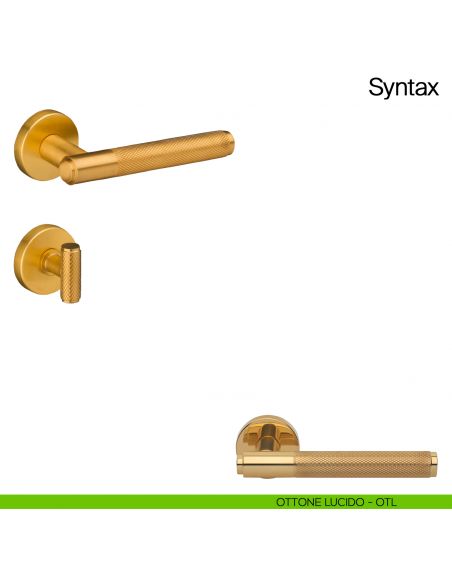 Maniglia per porta con nottolino Syntax Manital - ottone lucido