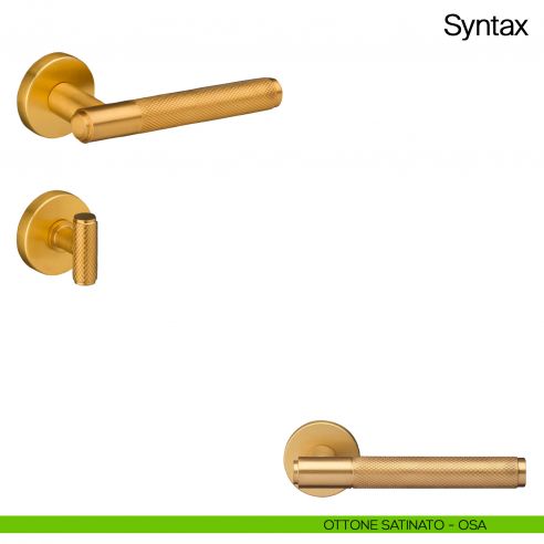 Maniglia per porta con nottolino Syntax Manital - ottone satinato