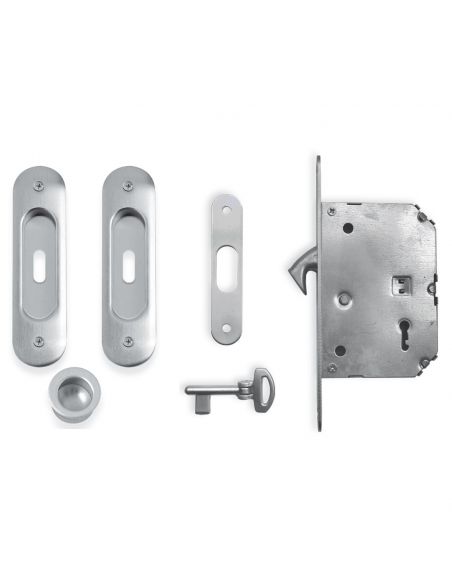 Kit ovale foro chiave con chiave, trascinatore e serratura NIC 201