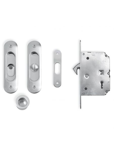 Kit ovale con nottolino + taglio vite con trascinatore e serratura NIC 201