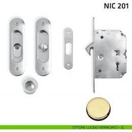 Kit ovale con nottolino + taglio vite con trascinatore e serratura NIC 201 2