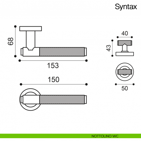 Maniglia per porta con nottolino Syntax Manital