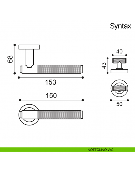 Maniglia per porta con nottolino Syntax Manital
