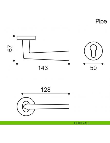 Maniglia per porta Pipe Manital - foro yale
