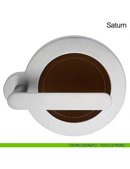 Maniglia per porta Saturn Manital - cromato satinato/testa di moro