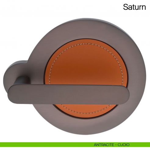 Maniglia per porta Saturn Manital -antracite/cuoio