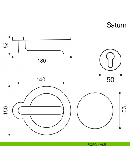 Maniglia per porta Saturn Manital - foro yale