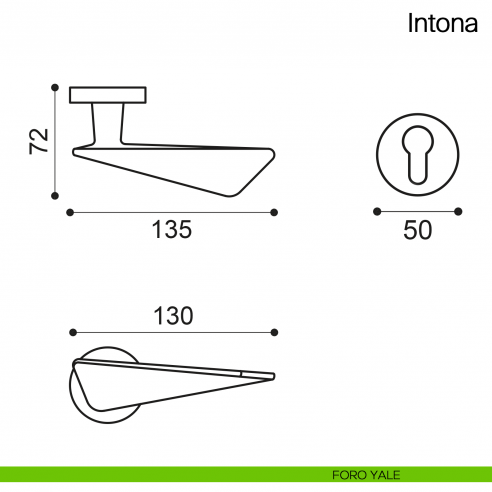 Maniglia per porta Intona Manital - foro yale