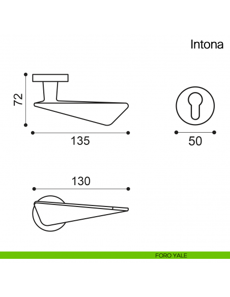 Maniglia per porta Intona Manital - foro yale