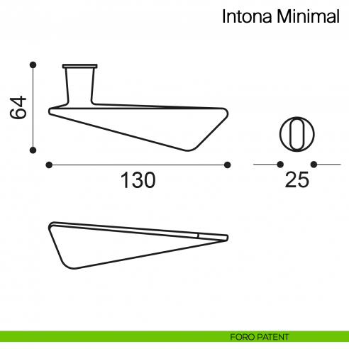 Maniglia per porta Intona Minimal Manital con rosetta minimale - foro patent