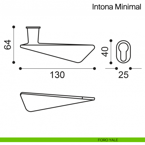 Maniglia per porta Intona Minimal Manital con rosetta minimale - foro yale