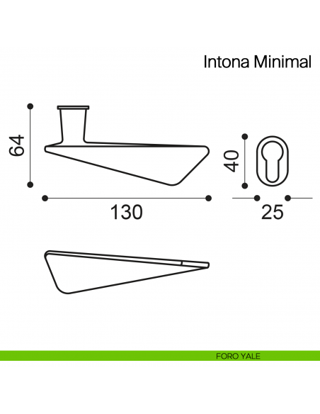 Maniglia per porta Intona Minimal Manital con rosetta minimale - foro yale
