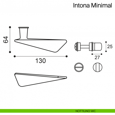 Maniglia per porta Intona Minimal Manital con rosetta minimale - nottolino wc