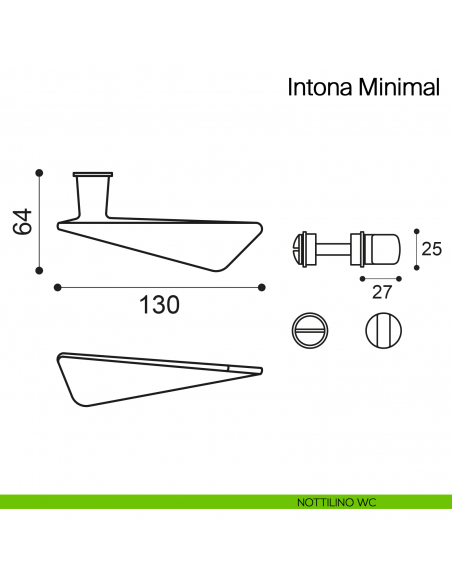 Maniglia per porta Intona Minimal Manital con rosetta minimale - nottolino wc