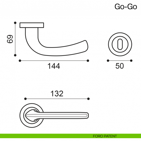 Maniglia per porta Go-Go Manital - foro patent