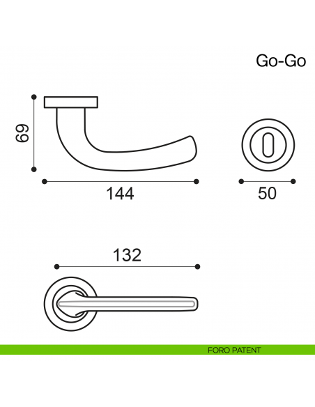 Maniglia per porta Go-Go Manital - foro patent