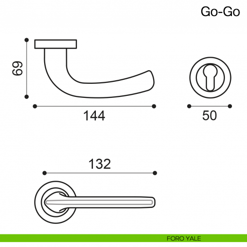 Maniglia per porta Go-Go Manital - foro yale