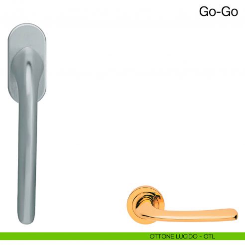 Maniglia martellina DK per finestra Go-Go Manital - ottone lucido