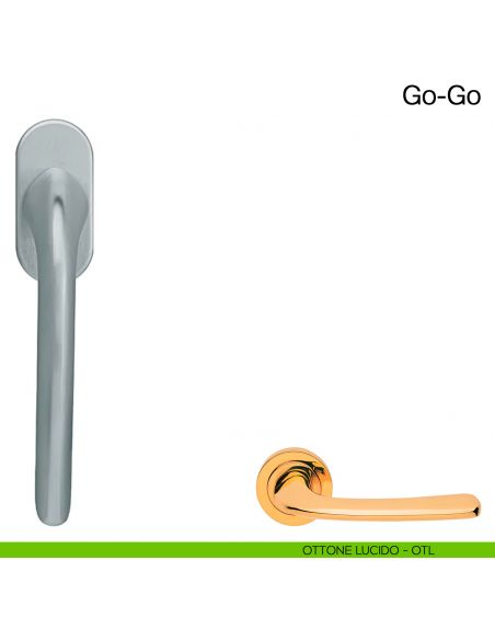 Maniglia martellina DK per finestra Go-Go Manital - ottone lucido
