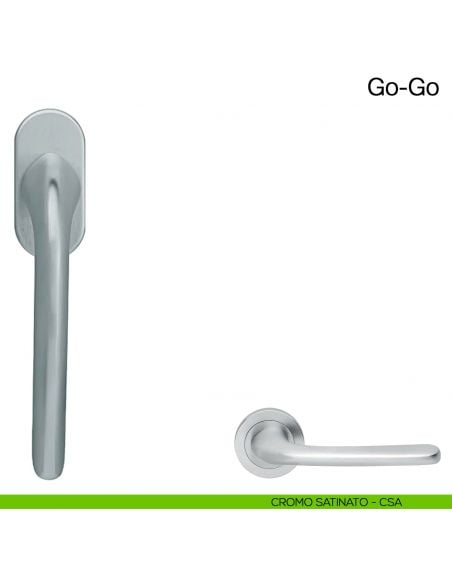 Maniglia martellina DK per finestra Go-Go Manital - cromato satinato
