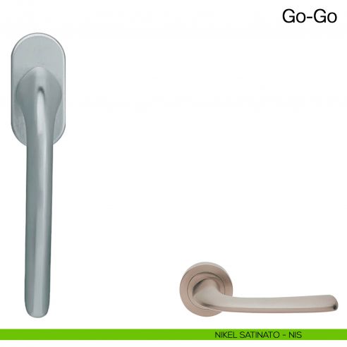 Maniglia martellina DK per finestra Go-Go Manital - nikel satinato
