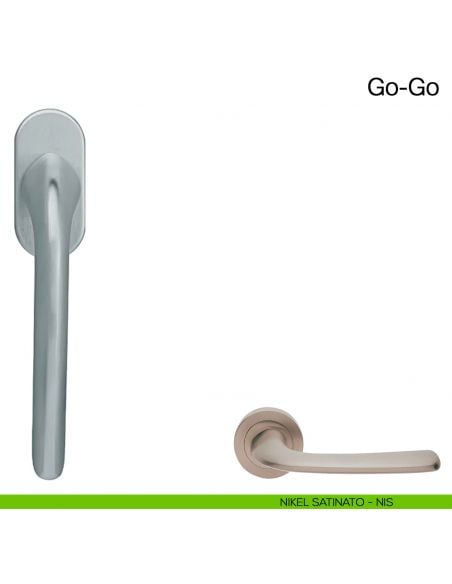 Maniglia martellina DK per finestra Go-Go Manital - nikel satinato