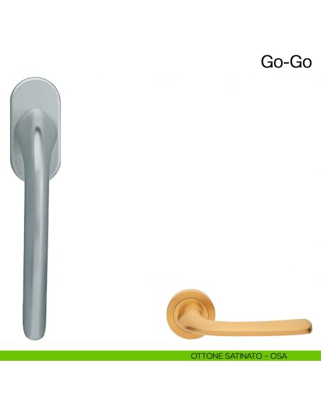 Maniglia martellina DK per finestra Go-Go Manital - ottone satinato