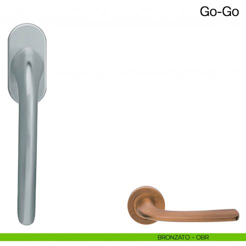 Maniglia martellina DK per finestra Go-Go Manital - bronzato opaco
