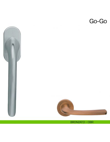 Maniglia martellina DK per finestra Go-Go Manital - bronzato opaco