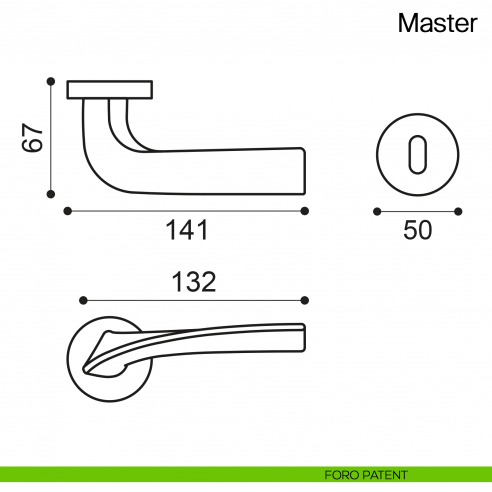 Maniglia per porta Master Manital - foro patent