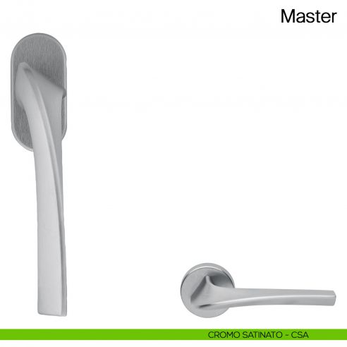 Maniglia martellina DK per finestra Master Manital - cromato satinato