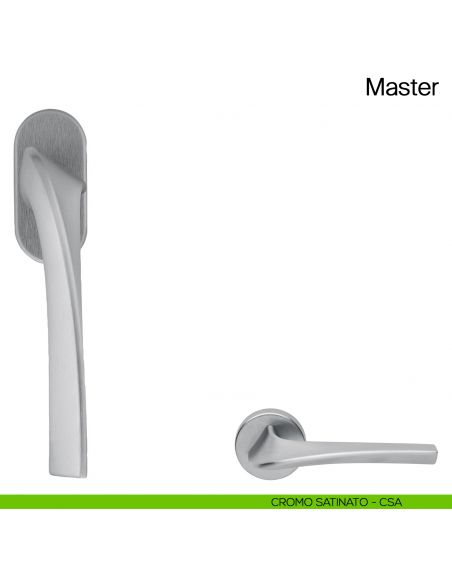 Maniglia martellina DK per finestra Master Manital - cromato satinato