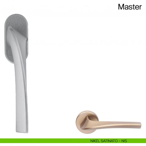 Maniglia martellina DK per finestra Master Manital - nikel satinato
