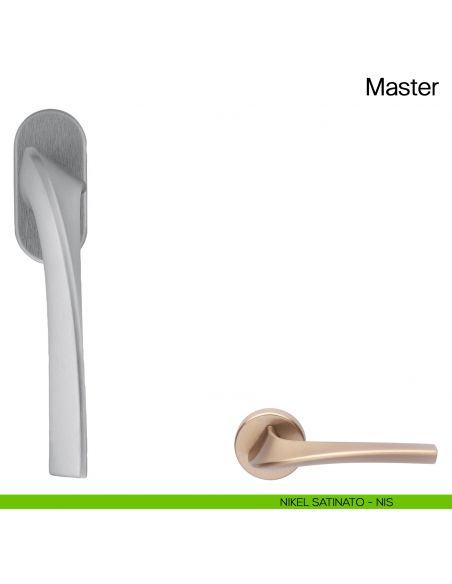 Maniglia martellina DK per finestra Master Manital - nikel satinato