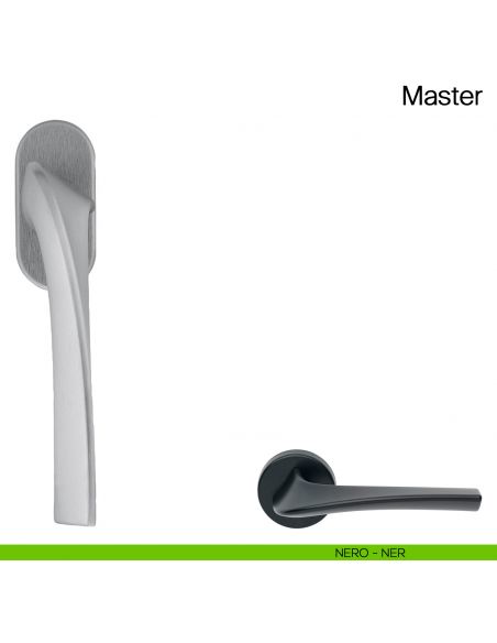 Maniglia martellina DK per finestra Master Manital - nero