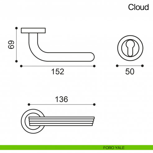 Maniglia per porta Cloud Manital - foro yale
