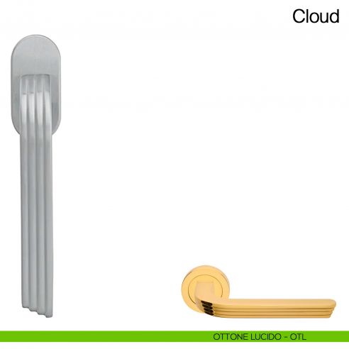 Maniglia martellina DK per finestra Cloud Manital - ottone lucido