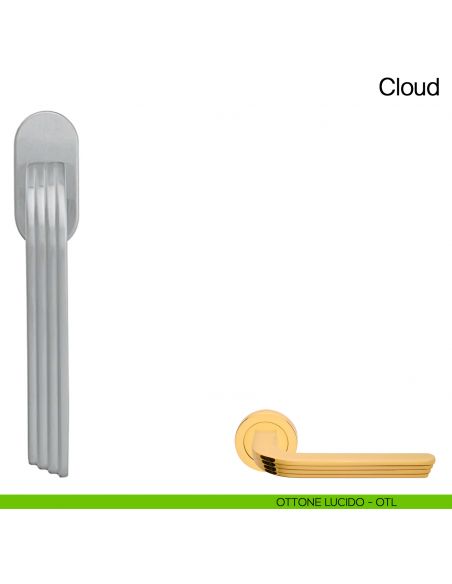 Maniglia martellina DK per finestra Cloud Manital - ottone lucido