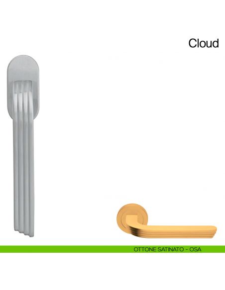 Maniglia martellina DK per finestra Cloud Manital - ottone satinato