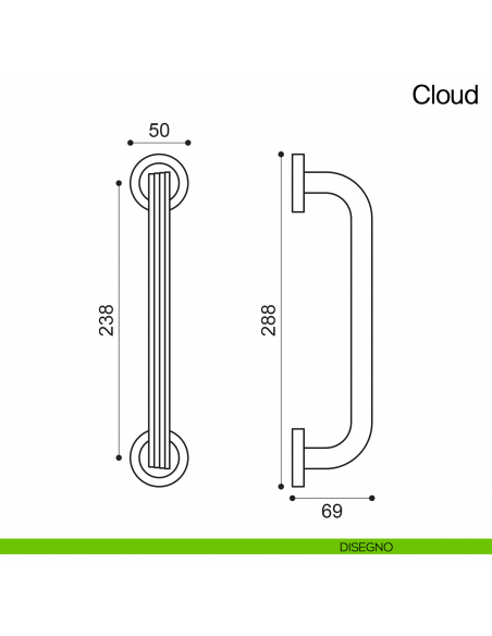 Maniglione per porta Cloud Manital con rosette