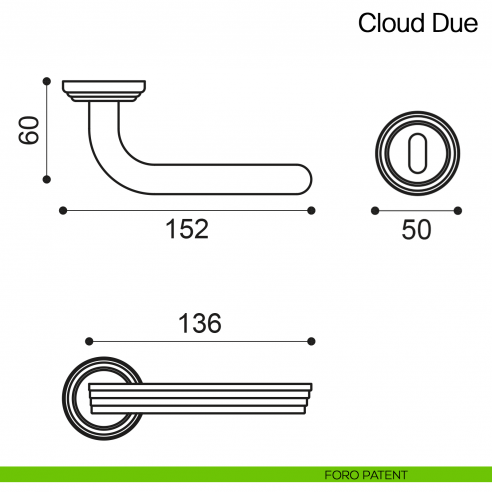 Maniglia per porta Cloud Due Manital - foro patent