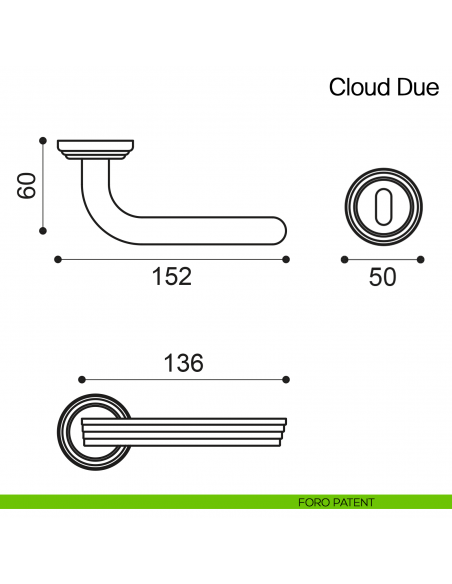 Maniglia per porta Cloud Due Manital - foro patent