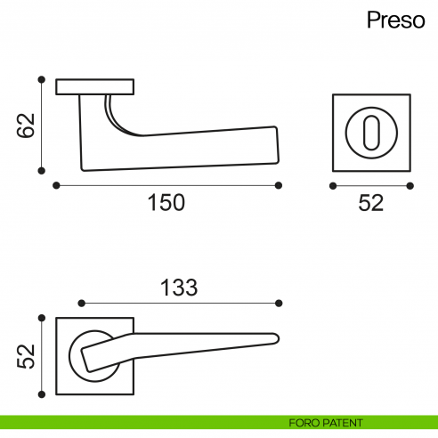 Maniglia per porta Preso Manital